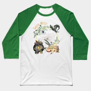 Green Witch Aesthetic Baseball T-Shirt